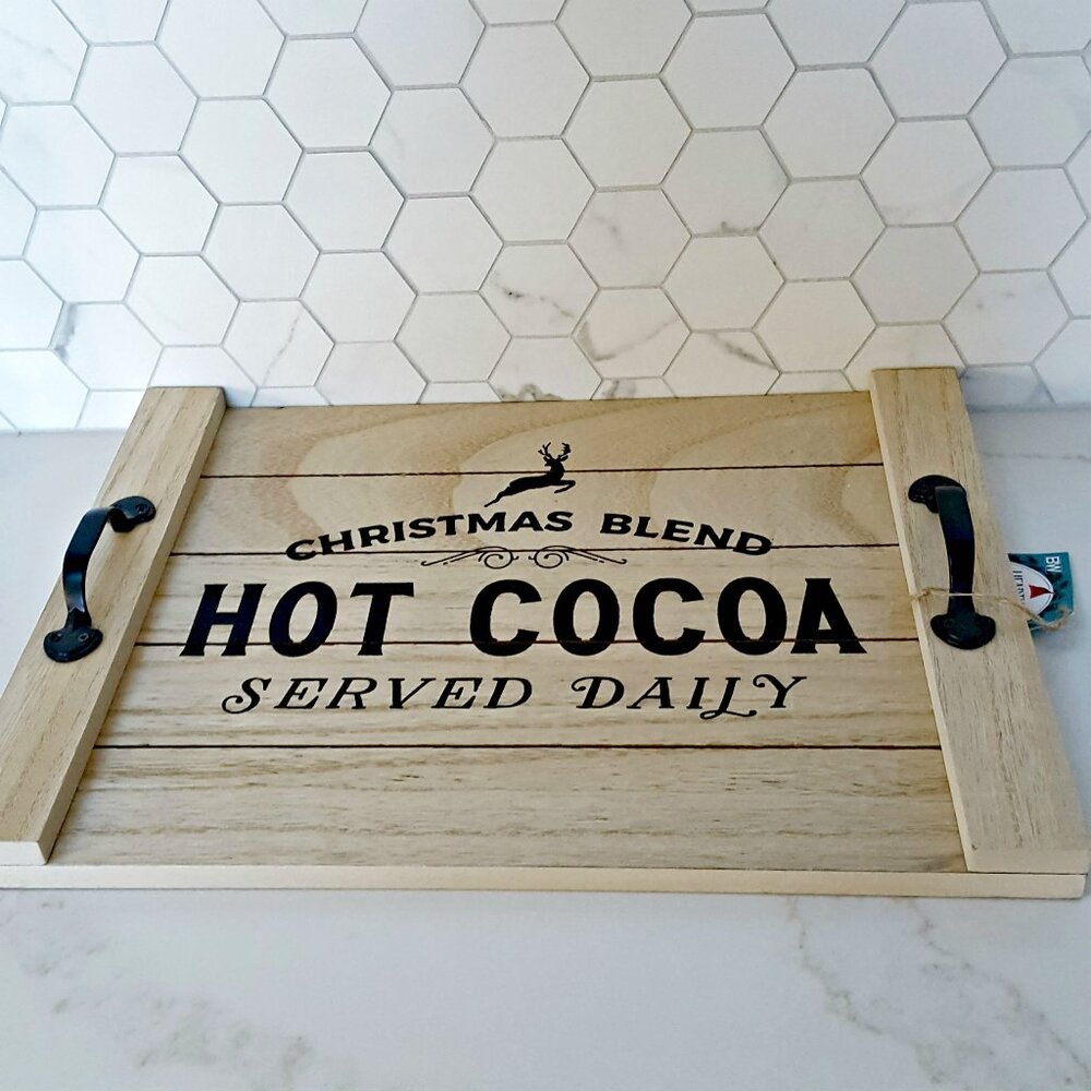 NEW! FARMHOUSE Hot COCOA BAR TRAY DECOR